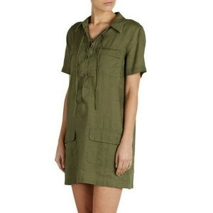 Equipment Femme 100% Linen Green Knox Dress